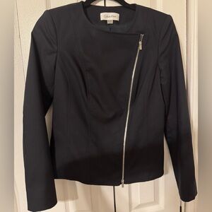 NWT Calvin Klein Asymmetrical Navy Blazer